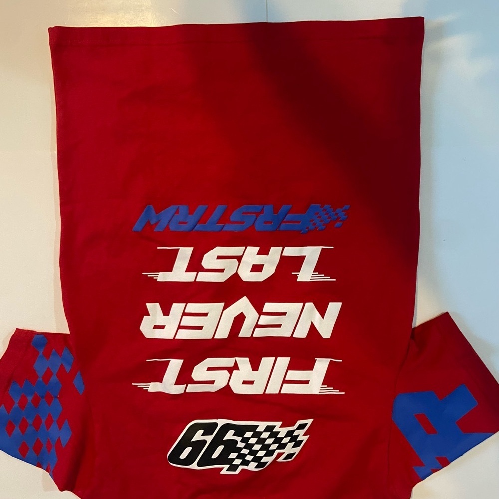 First Never Last Racking Patches Tee By First Row - Color Red - Size Small - Picture 4 of 5